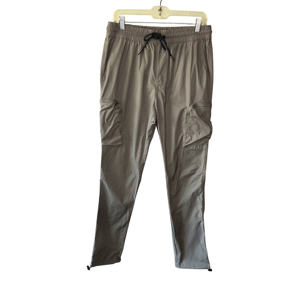 PacSun Gray Tech Cargo Pants Elastic Waist Bungee Hem Medium